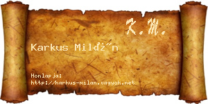 Karkus Milán névjegykártya